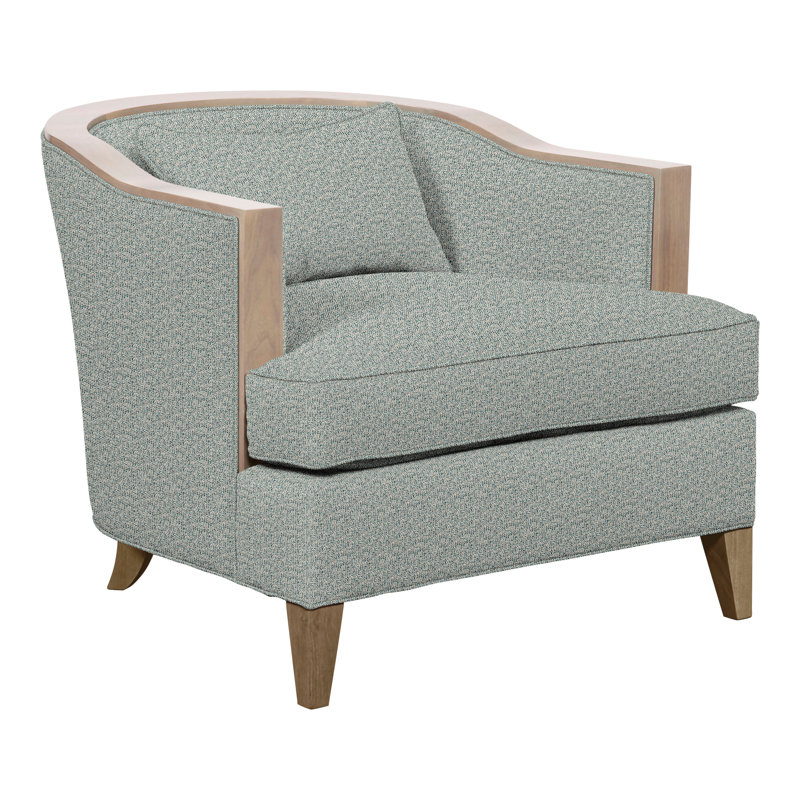Thom Filicia Home 32.5" Wide Barrel Chair, Hampton, Tuck Water Polyester Blend