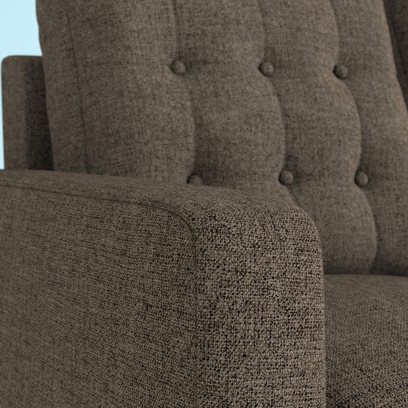 Benaniah Upholstered 50.4'' Loveseat, Brown Polyester