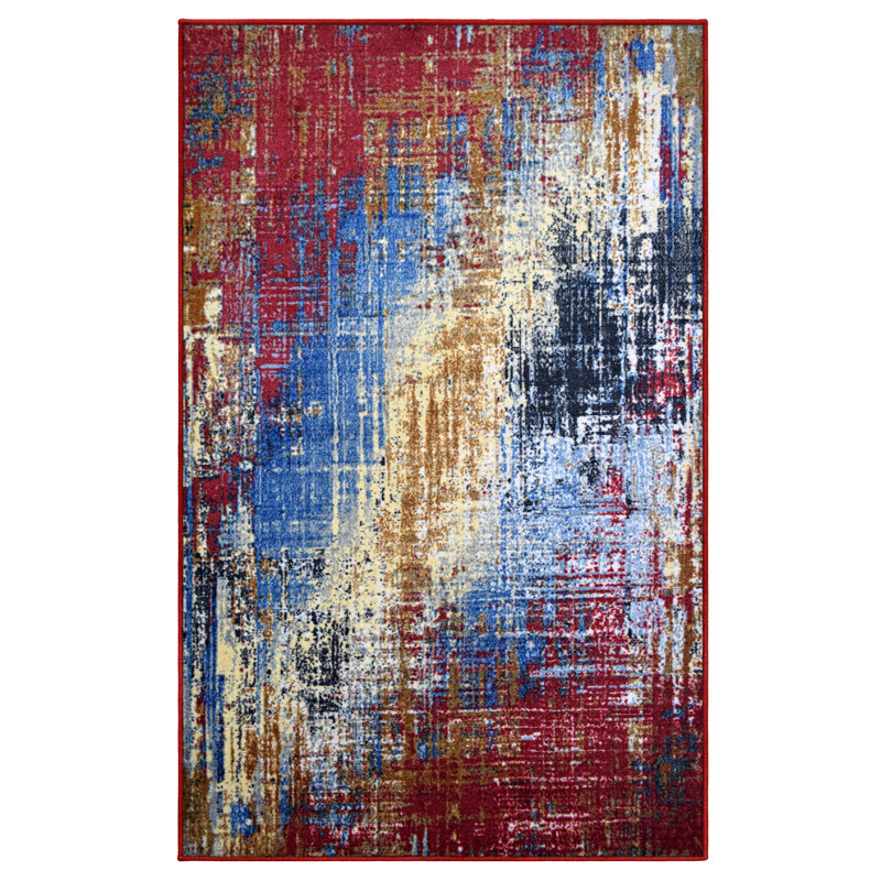 Tapis d'intérieur contemporain Roisin, Rectangulaire 8 pi x 10 pi