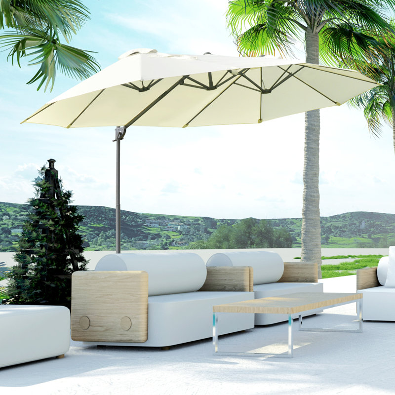 460cm X 270cm Rectangular Market Parasol, Biege