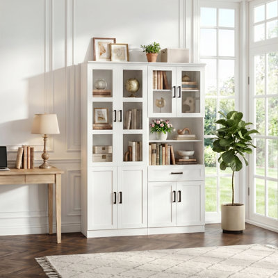 Freestanding Kitchen Pantry Cabinet with Adjustable Shelves and Drawers (Set of 2)