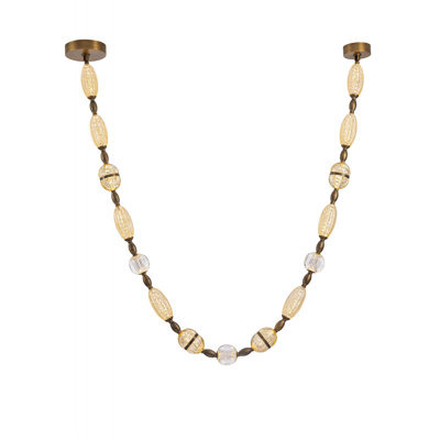  Dubai 146"l Led Glass Strand Pendant In Aged Brass/gold