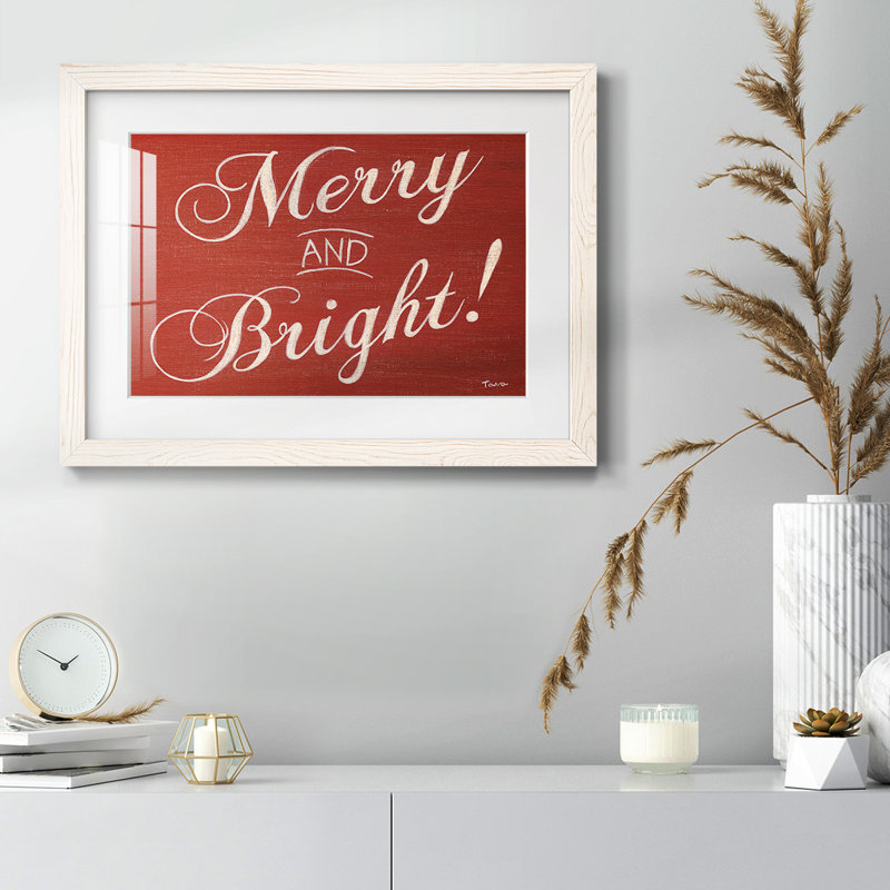 «Red Merry And Bright», impression sur papier, Blanc, H 22 po x l 32 po