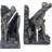 Arthurian Knight Bookends,Grey Stone,8 Inch, Set Of Two