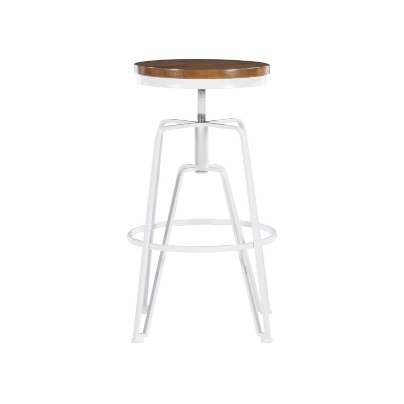 Lindzie Swivel Adjustable Height Counter Stool, White