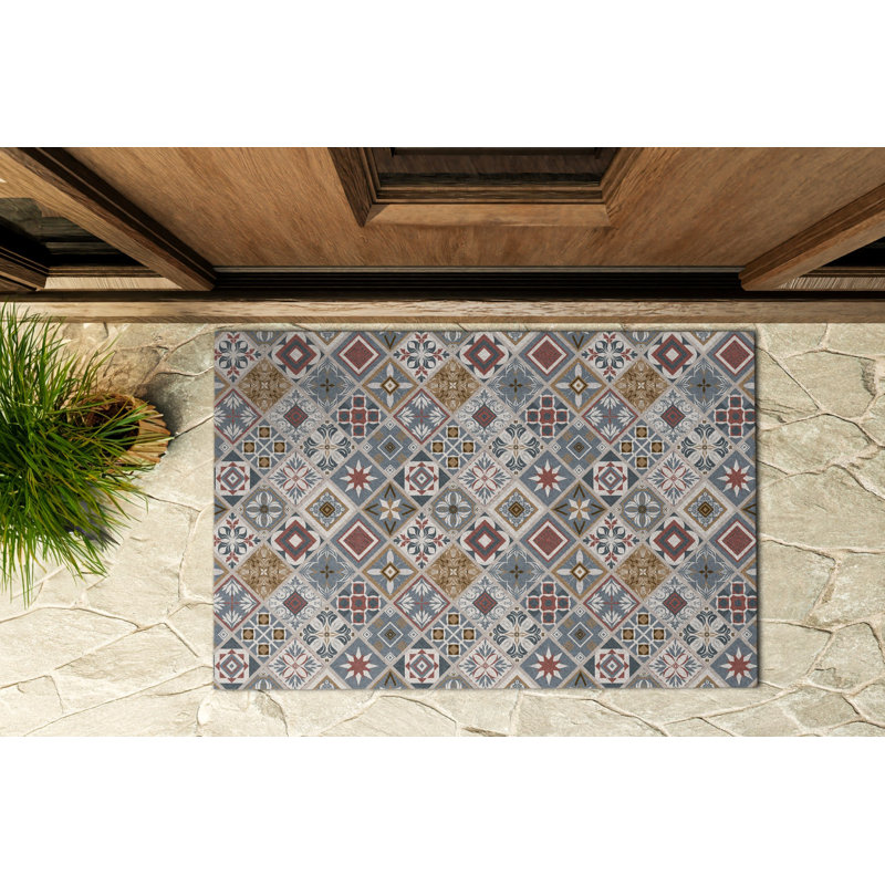 Non-Slip Geometric Outdoor Doormat