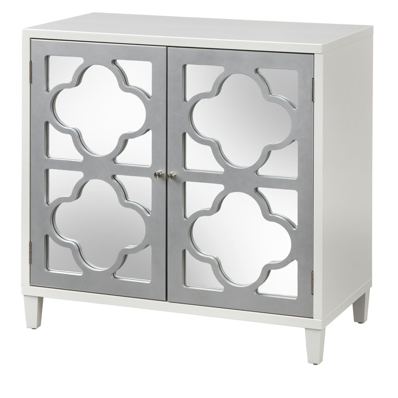 Wealdstone Solid and Manufactured Wood Standard Accent Cabinet , Silver
