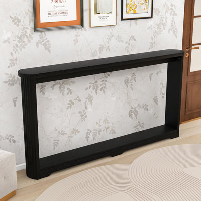 Table d'appoint moderne en bois avec motif ondulé - table de couloir étroite