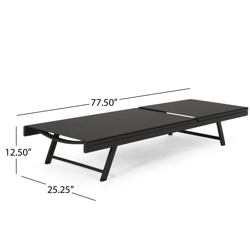 Chaise longue inclinable Audyn, Noir, 4