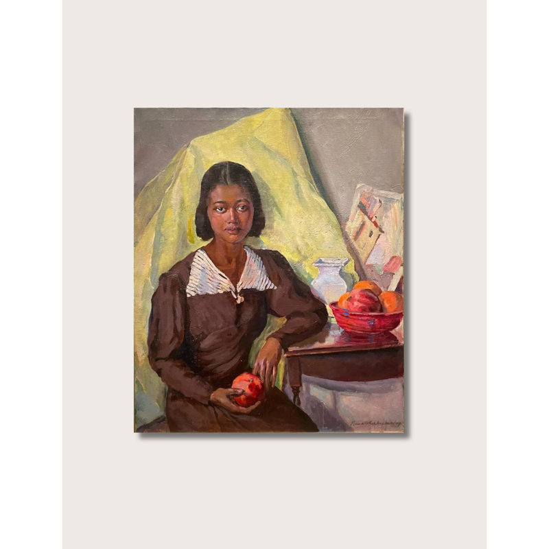 Girl With Pomegranates By Laura Wheeler Waring Reproduction Print
