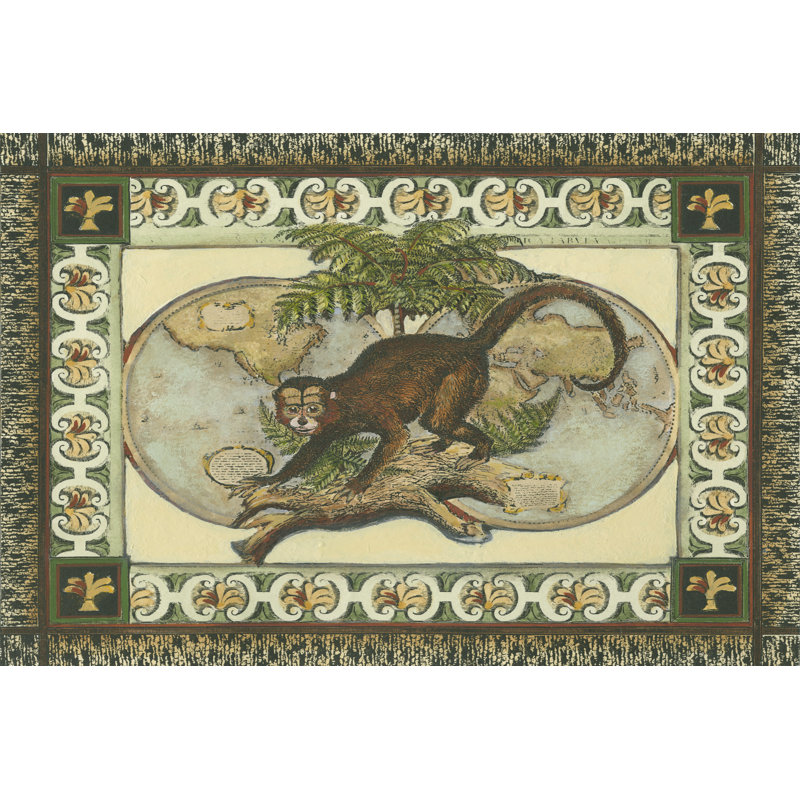 Large Tropical Monkey I - Wrapped Canvas Painting, 20cm H x 30cm W x 3.8cm D