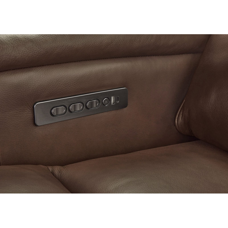 Ensemble de deux fauteuils inclinables à gravité zéro Gardeis, Cuir véritable brun