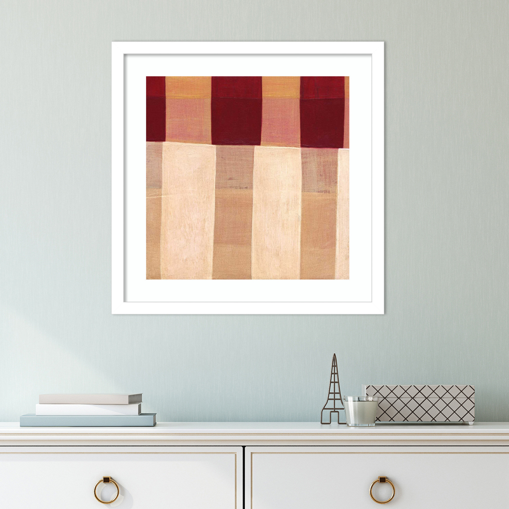 Broken Stripes 1 by Laura Nugent, 17" H x 17" W x 1" D, White