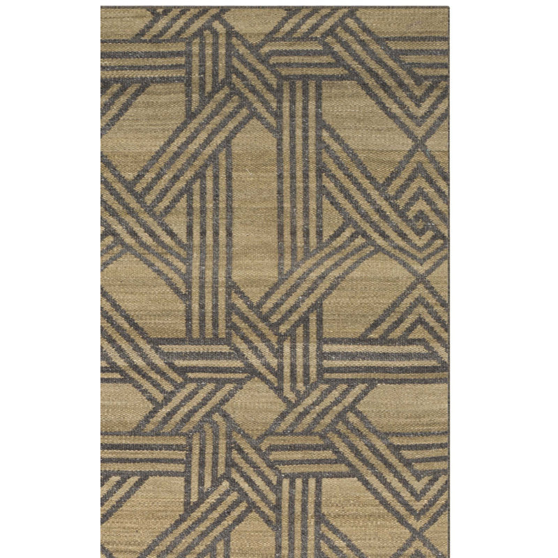 Fitzpatrick Hand Woven Wool Geometric Rug, Rectangle 5' x 8'