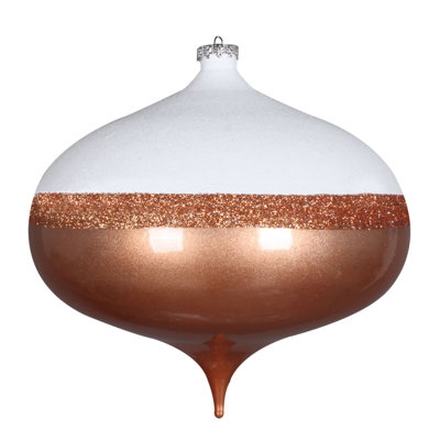 8" Candy White Glitter Onion Onion Ornament