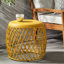 Table d'appoint tendance en fer jaune mat, détail, 20,21 po x 20,21 po x 18,27 po, capacité de décoration de 20 lb renforcée, croissance en charge-2019035905