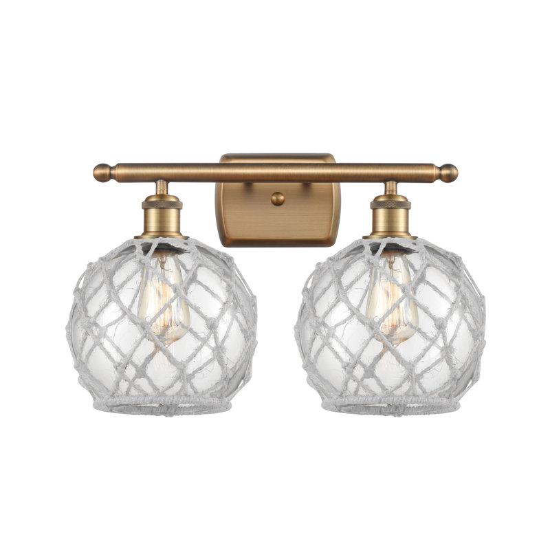 Éclairage pour salle de bain à intensité variable 2 lumières Arriola, Ampoule à DEL rétro de 6 watts, Transparent/blanc
