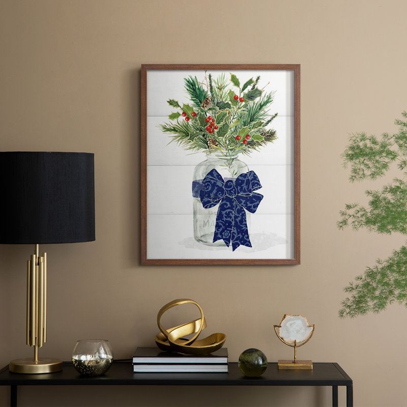«Evergreen Chinoiserie», reproduction encadrée - bois massif, H 11 po x l 9 po, Noyer