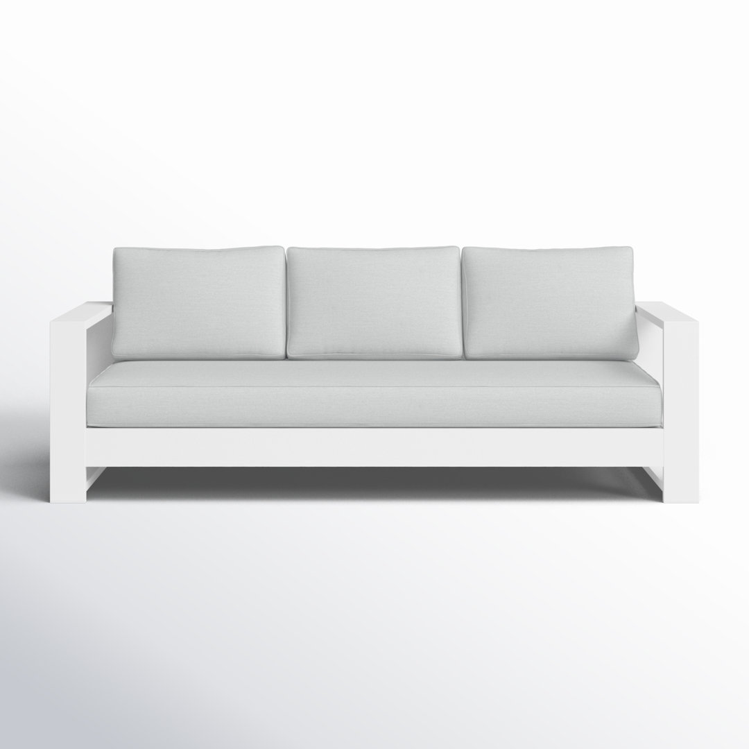 Hoyt 92.52” Outdoor Aluminum 3-Seater Sofa AllModern Frame Color/Cushion 