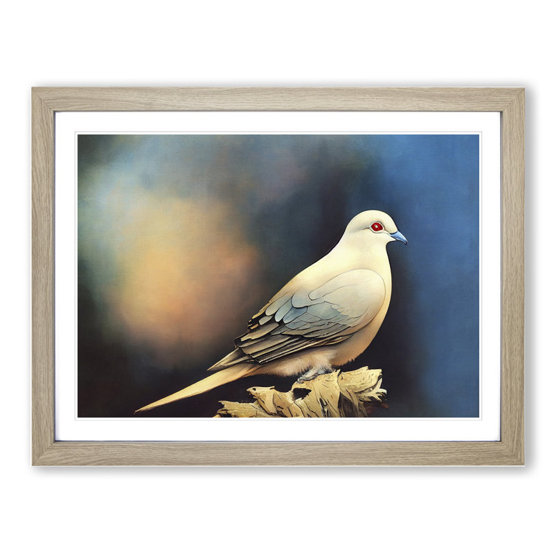 Spectacular Dove Bird - Framed Print, 46cm H x 64cm W, Oak Frame