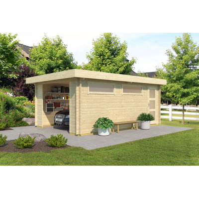 Lasita Canberra 18 x 12 Ft. Premium Garage Log Cabin (44mm)