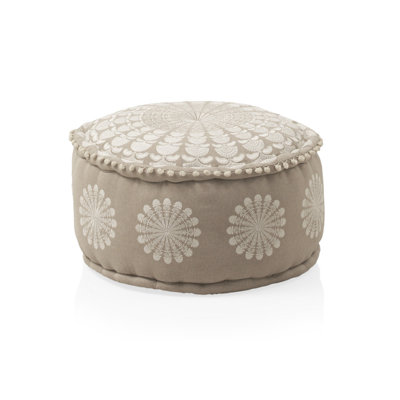 Cantero 55cm Wide Round Geometric Pouffe Ottoman