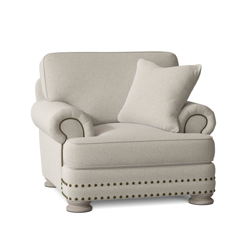 Foster 46" Wide Armchair, Cream Linen 1429-002, Blanca