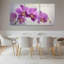 Ensemble de 3 tableaux muraux sur toile à motif floral d'orchidées violettes-114441243
