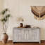 Armoire de rangement Farmhouse 4 portes avec tablettes réglables