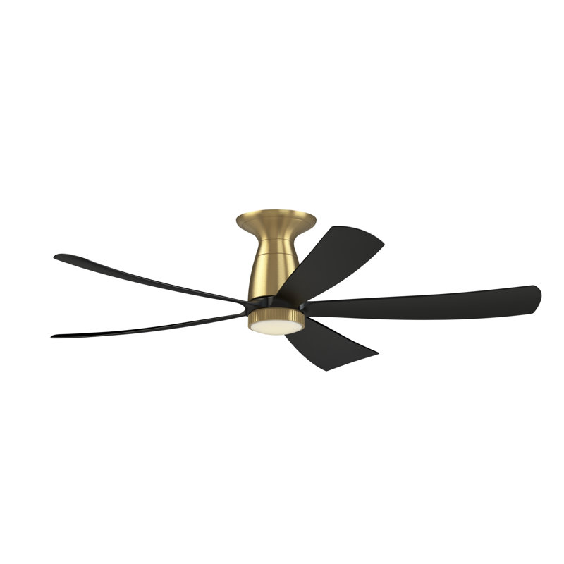 Ventilateur de plafond intelligent d'intérieur / extérieur 52 po Kute5, Laiton brossé, Noir
