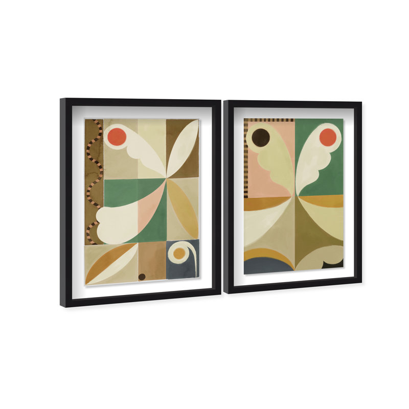 Butterfly Deco Set Set by Oliver Gal, 63"H x 43"W, Black Shadowbox