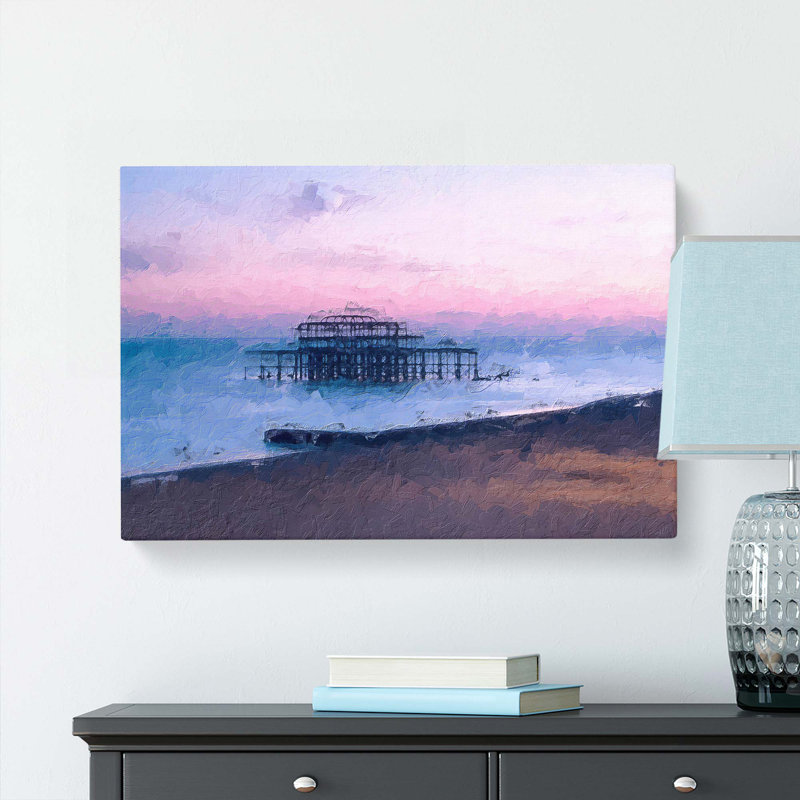 West Pier Brighton Beach in Abstract - Wrapped Canvas, 35cm H x 50cm W x 3cm D