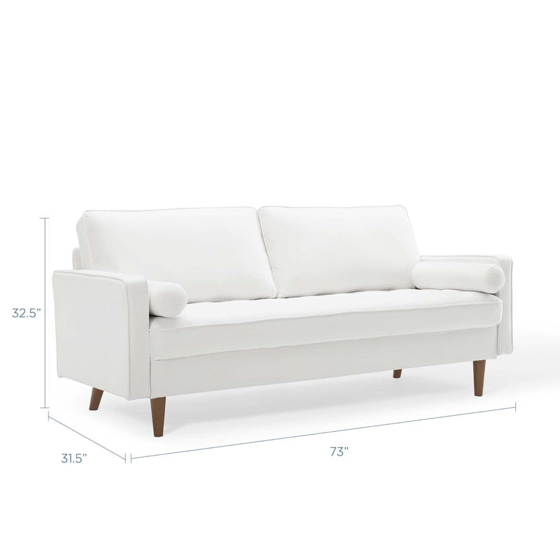 Valour Performance Velvet Sofa by Modway, White Velvet
