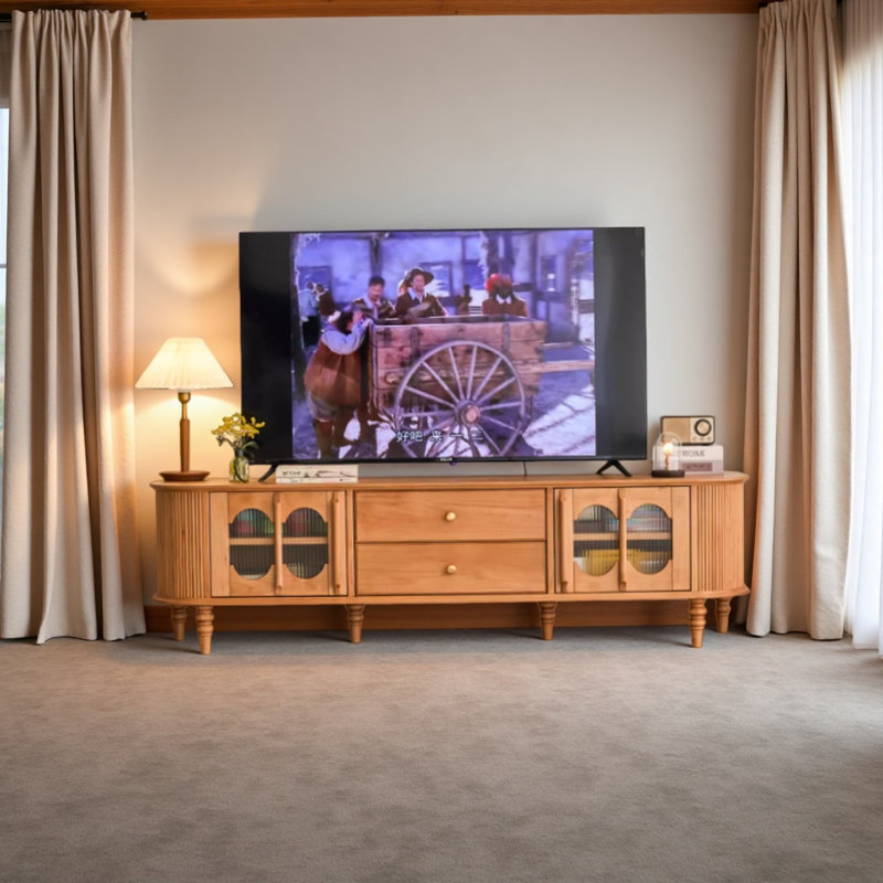 Meuble télé en chêne couleur noyer, H 19,68 po x L 78,74 po x l 15,74 po