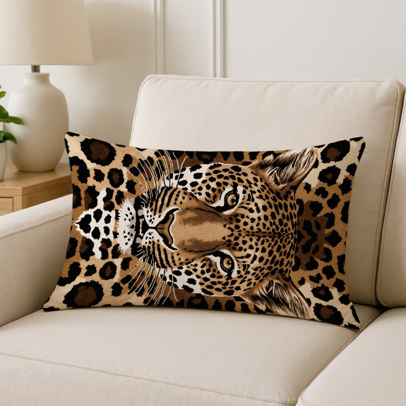 Coussin intérieur et extérieur, Rectangle H 20 po x l 14 po, Léopard Javan