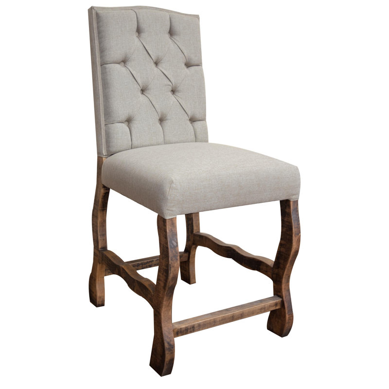 Tufted Backrest 24" Upholstered Barstool