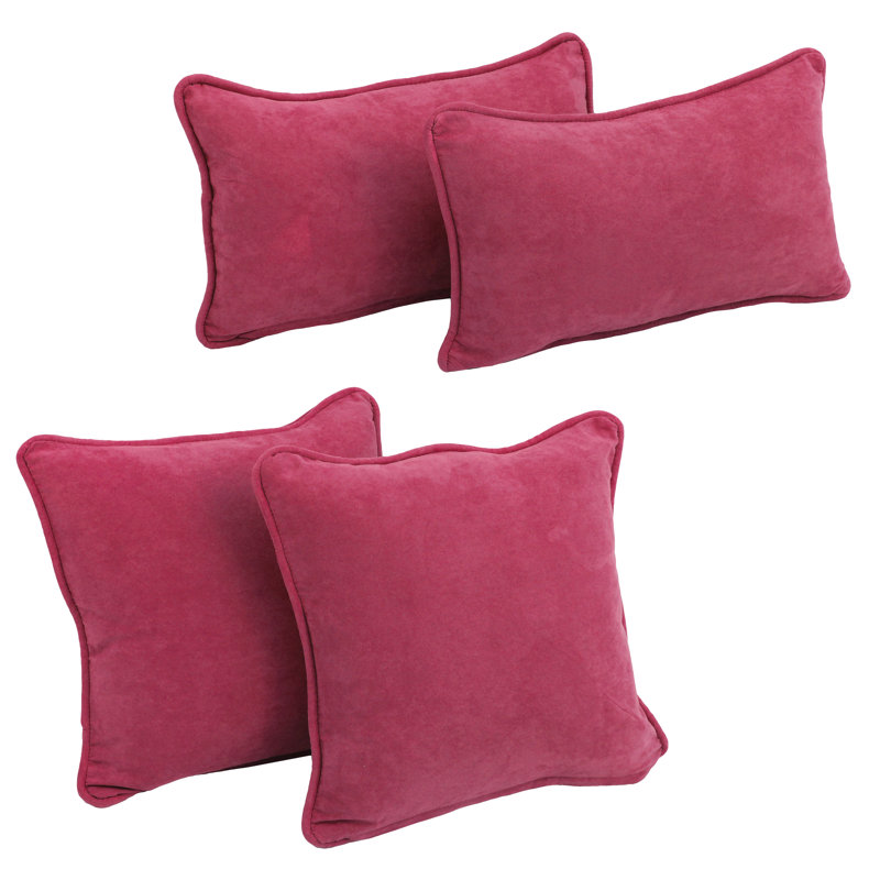 Microsuede Reversible Throw Pillow, Bery Berry