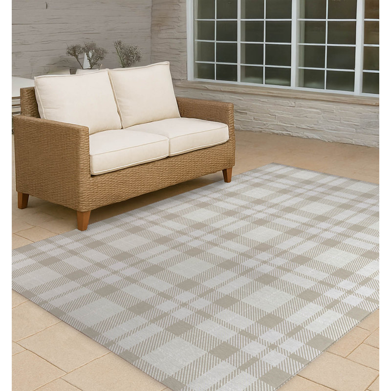 Tapis d'extérieur antidérapant Gen Plaid, Rectangulaire 2 pi x 3 pi
