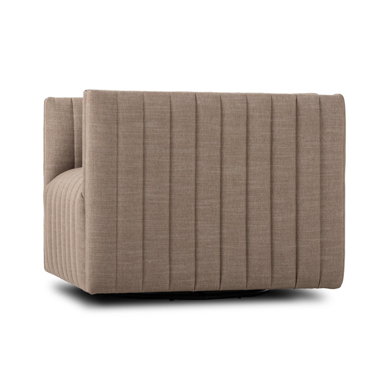 Augustine Swivel Armchair, Crypton Nomad Taupe Polyester Blend