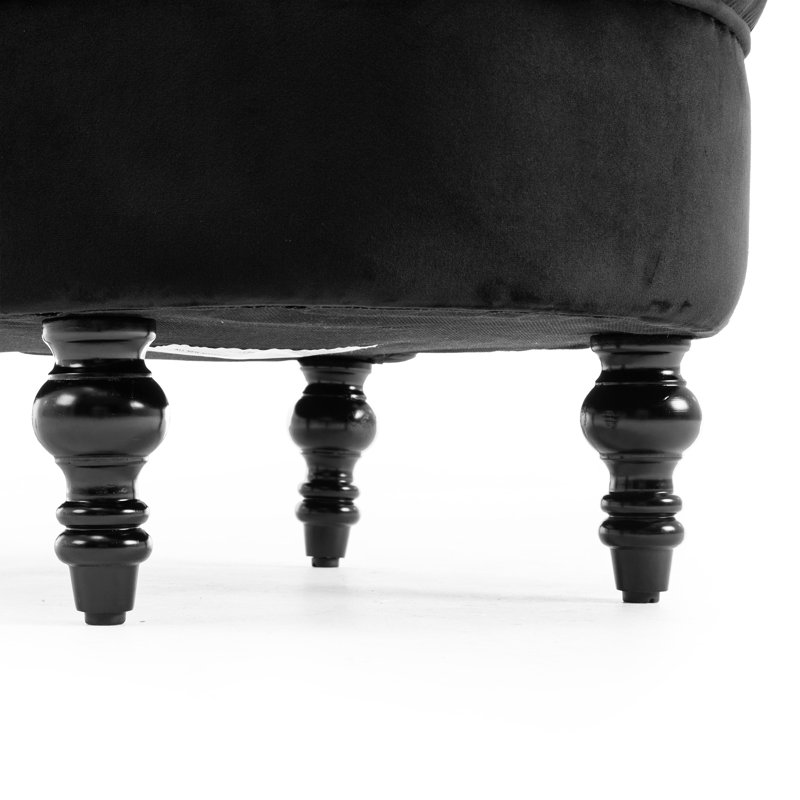 Fauteuil de chambre 29,5 po Jabari, Velours noir