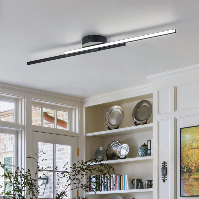 Plafonnier encastré 31,5 po, Noir mat