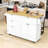 Nels 3-Piece Wooden Kitchen Island Set, Kitchen Island with Drop Leaf, Storage Cabinet and 2 Stools-2063413552