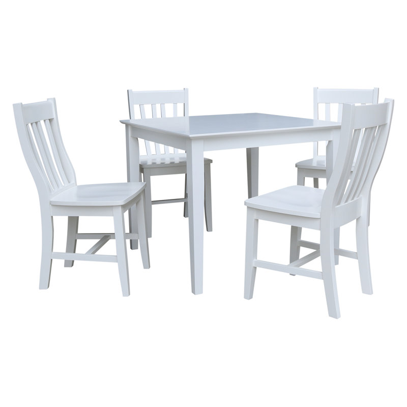 Ensemble de salle à manger en bois massif, Une table et quatre chaises