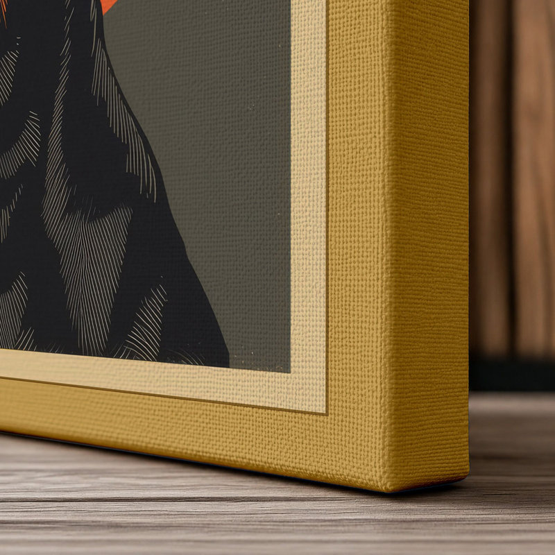 Doberman Rising Geometric - Wrapped Canvas, 30x20 - 76.2 x 50.8 cm, Ochre Border