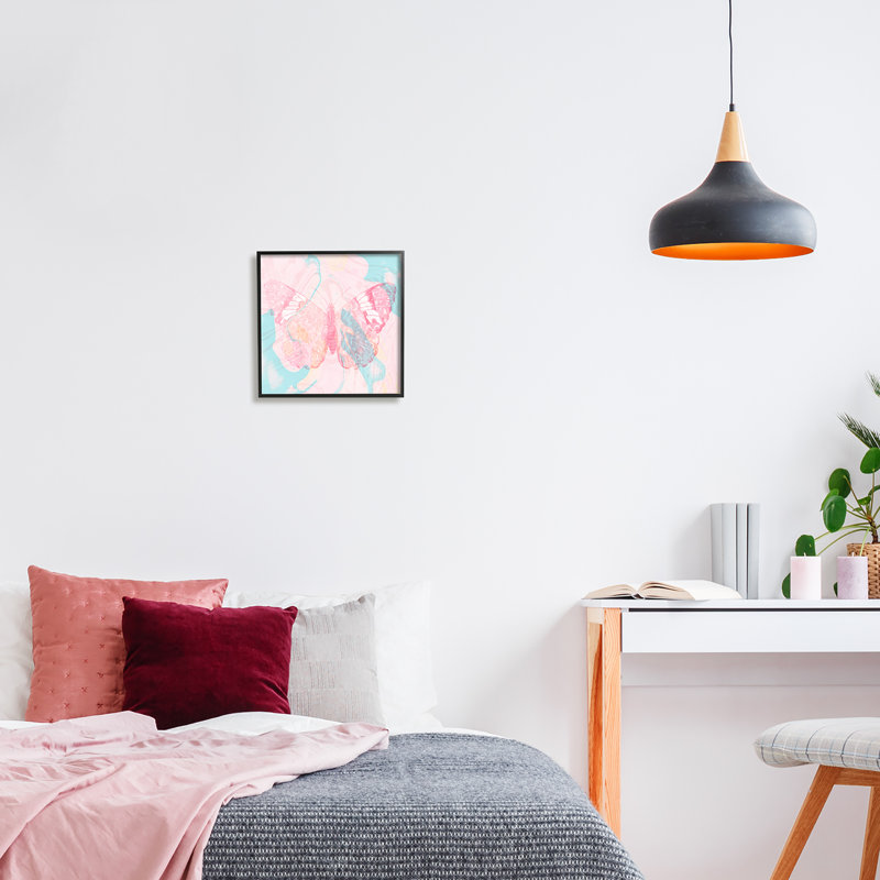 Art mural texturé giclée marbré par Daphne Polselli, Cadre noir, H 12 po x l 12 po x P 1,5 po