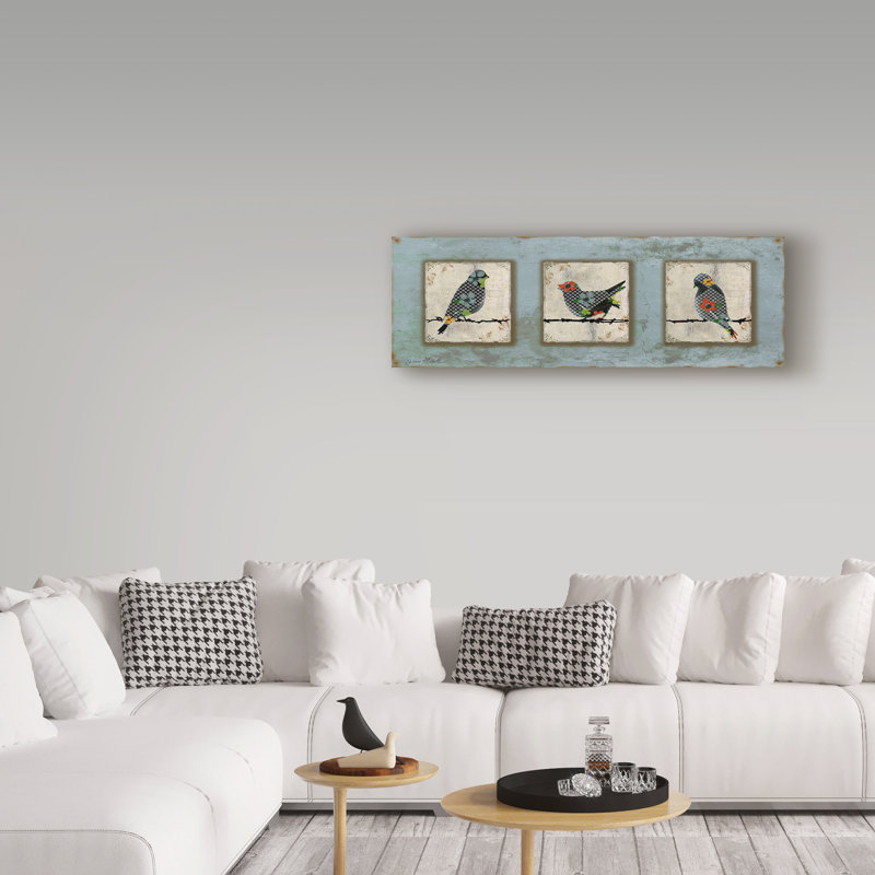 « oiseau panels », reproduction d’impression sur toile tendue, H 10 po x l 32 po x P 2 po