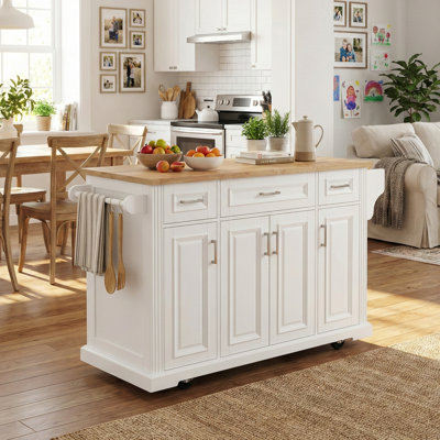 54" Kitchen Island Center with Drop Leaf