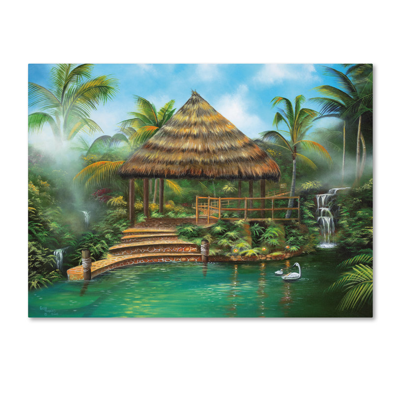 « tropical paradise », reproduction d’impression sur toile tendue, H 18 po x l 24 po