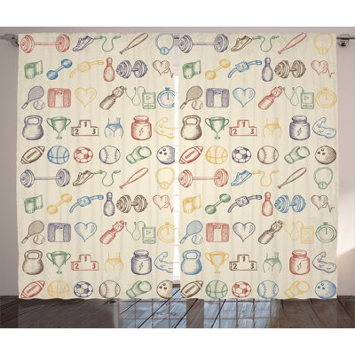 Olympics Semi-Sheer Rod Pocket Curtain Panels