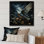 Bleu et blanc Dove Take Off Harmony - art mural colombe
